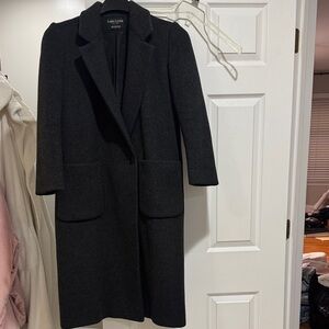 Larry Levine Petites Charcoal Gray Wool  Coat